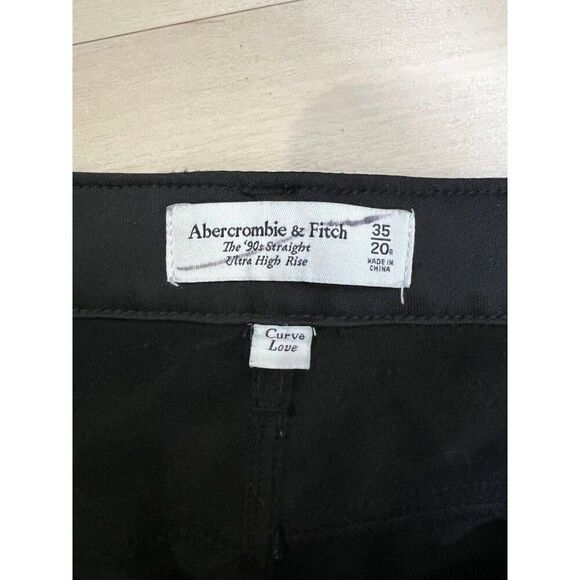 Abercrombie & Fitch Size 35 20R The 90’s Ultra High Rise Faux Leather Curve Love - Picture 6 of 11